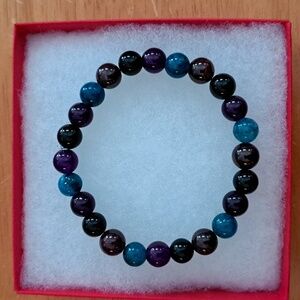 Onyx & Garnet Stone Bracelet